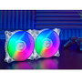 Mars Gaming Ventilador Pack de 2 MFDUOW 12cm RGB Blanco para PC